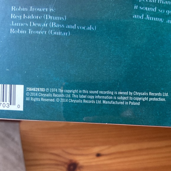 New and Sealed. Robin Trower Bridge of Sighs Vinyl - Picture 3 of 3